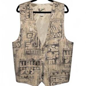 Vintage 90s  Men's Party Patterned Button-Up Vest